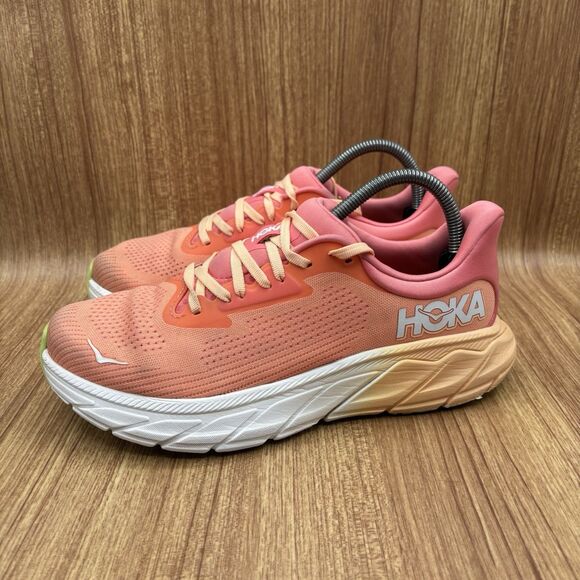 Hoka One Running Arahi 7 Papaya Orange Coral Pink Womens Size 9 B 1147851 PPYC - Picture 3 of 8